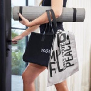 NWT Black Canvas Tote - Yoga